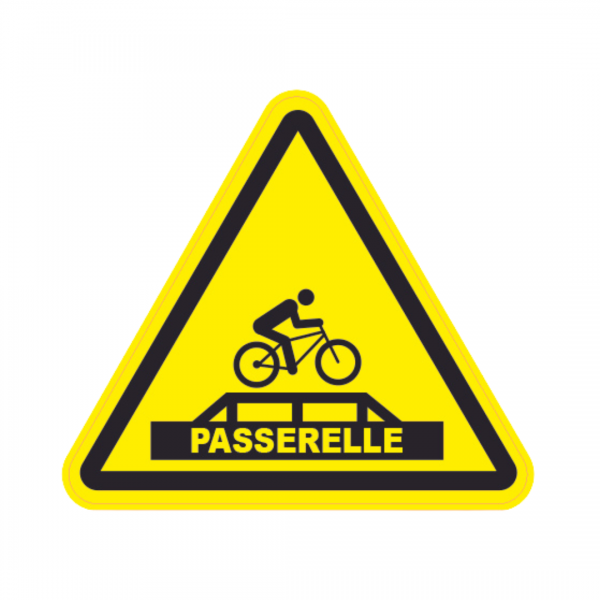 Panneau Triangle Sticker VTT Passerelle TRI-STI182